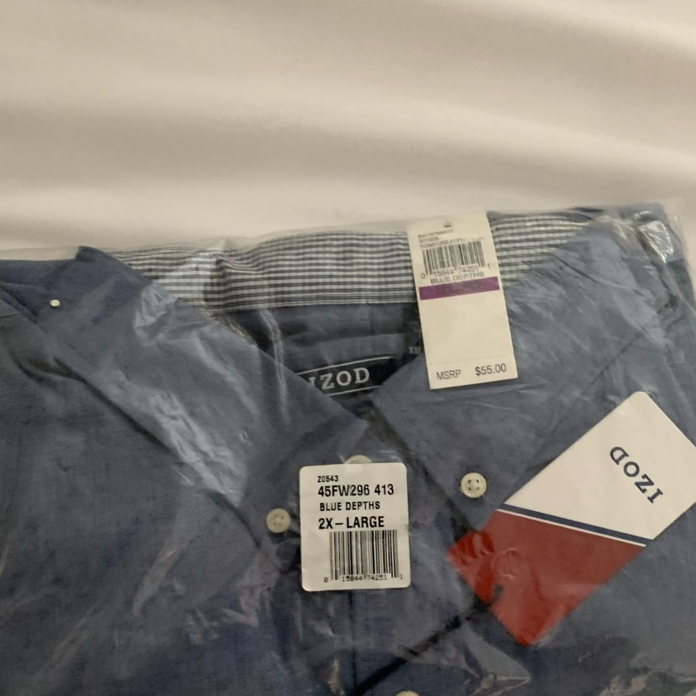 NWT IZOD dress shirt. Grey 2XL